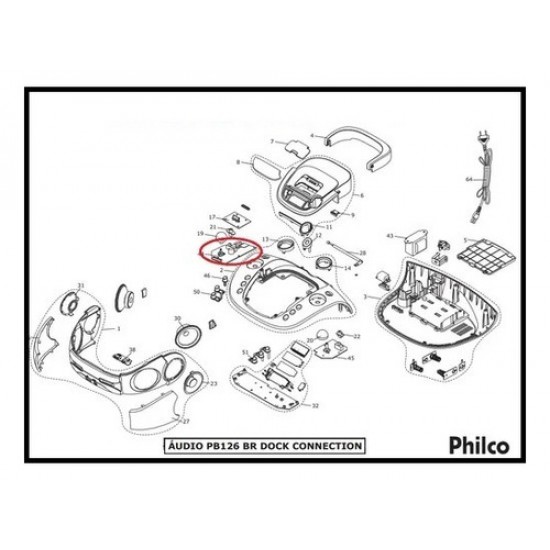 Placa Principal Audio Philco Pb126br Pb126 Dock Connection
