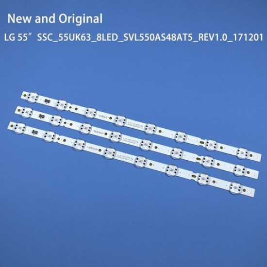 Kit 3 Barras De Led Compativel 55uk6360psf 55uk6360 55uk631c