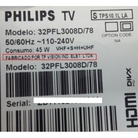 Memória Flash Gravada Tv Philips 32pfl3008 32pfl3008d - U402