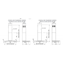 Duto Original P/ Coifa Vidro Curvo Inox Duto Slim
