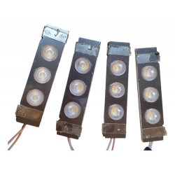 Kit 4 Lâmpada De Led Retangular Coifa De Ilha Inox E Black