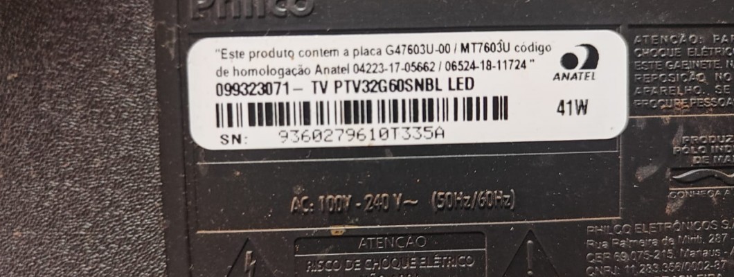 PHILCO PTV32G60SNBL: como reduzir a corrente do backlight e aumentar a vida útil dos LEDs
